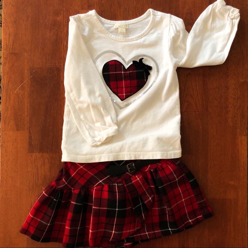 Children’s Place 2t/3t long sleeve shirt and skirt